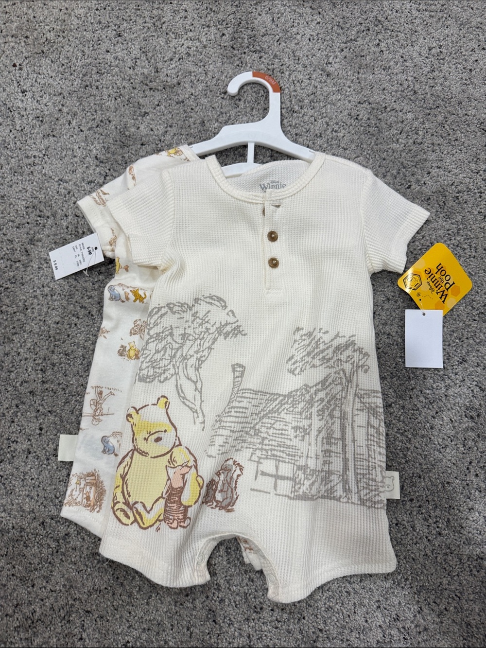 Disney Cream Winnie the Pooh Short Sleeve One-Piece